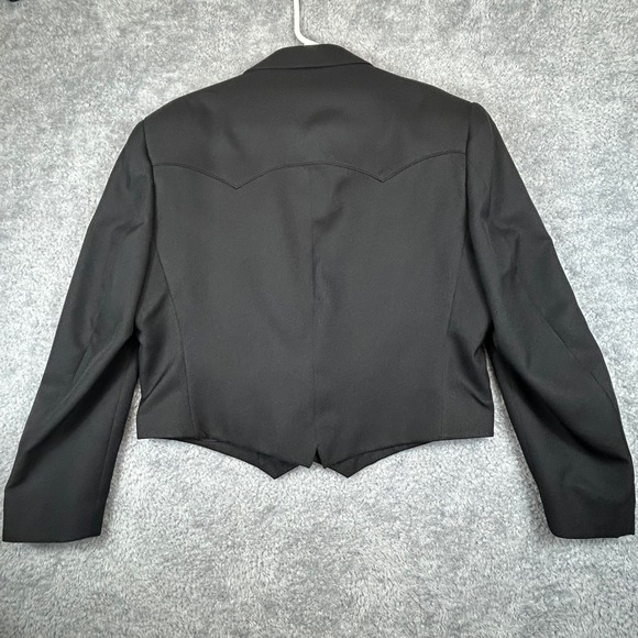 Pagano West Rockabilly Western Style Black Double Breasted Tailored Blazer - Picture 5 of 11